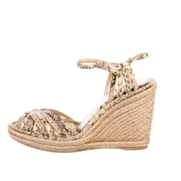 STUART WEITZMAN Snakeskin Braided Accents Espadrilles Size: 7.5 - Picture 2 of 4